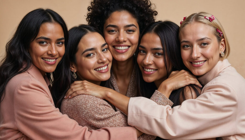 group of diverse women for skin care