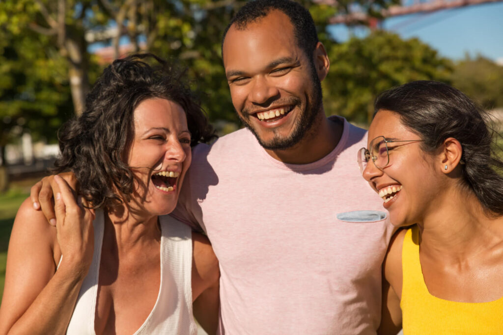 healthy family having fun